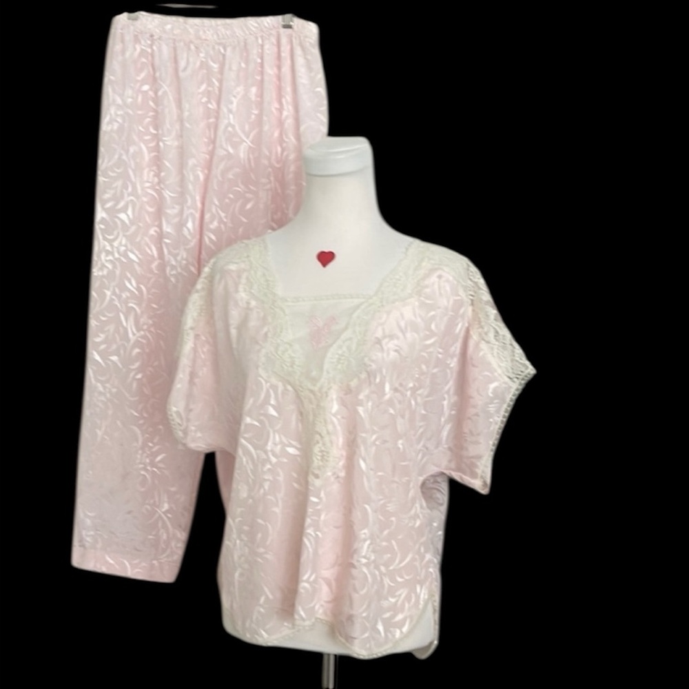 Vintage Lily of France pink jacquard pajama’s
